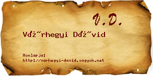 Várhegyi Dávid névjegykártya